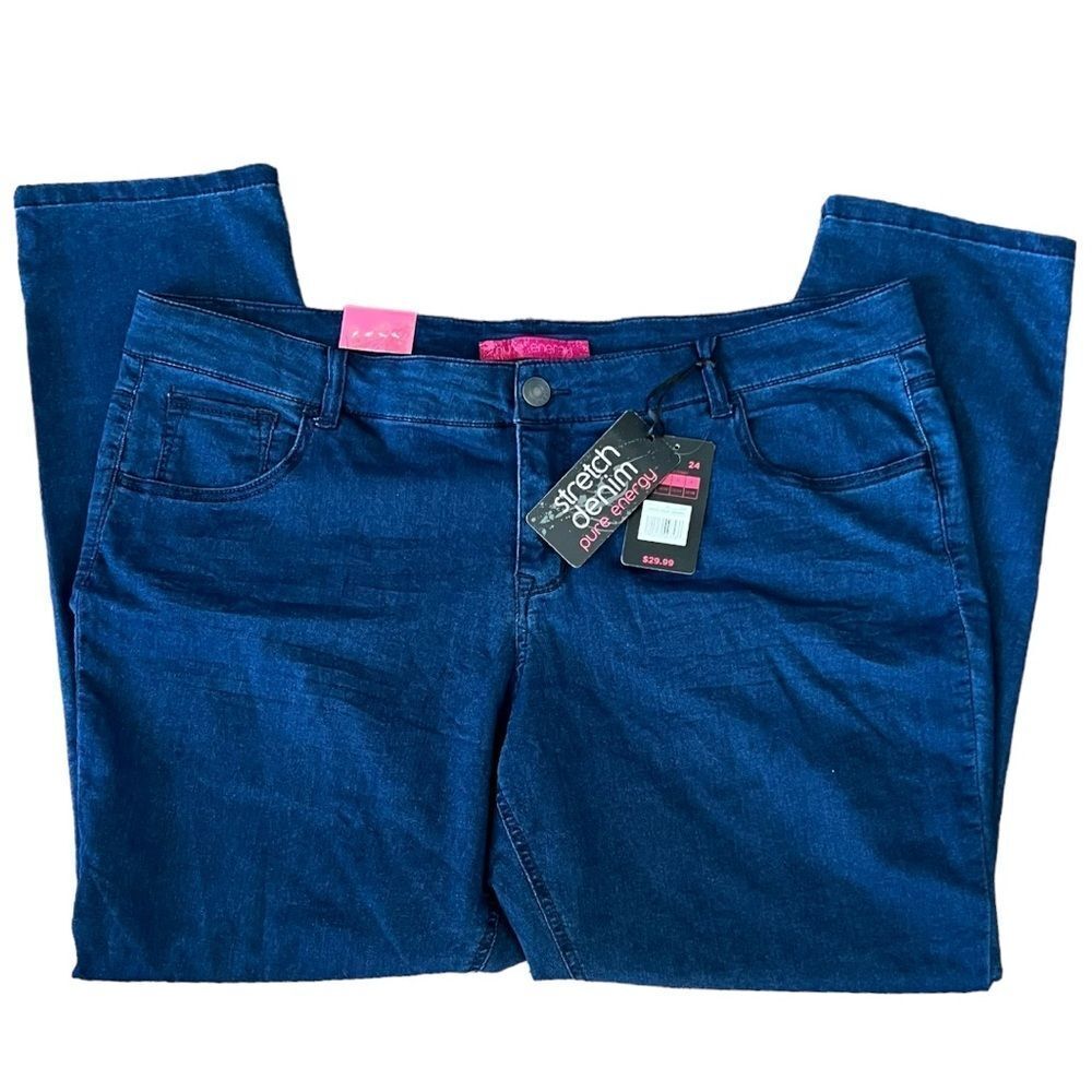 Pure Energy 24 Dark Blue Stretch Skinnies Jeggings feel Sz 24 /3X NWT🏷